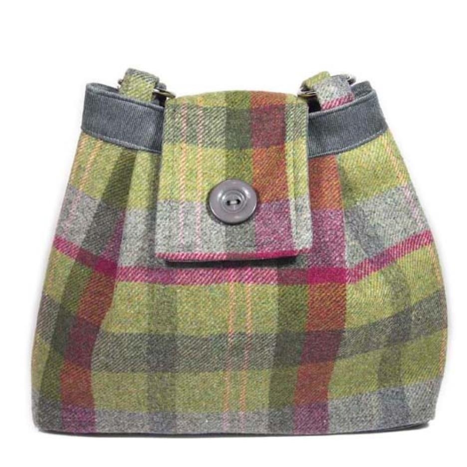 Borsa a spalla con bottone tote lumberjack