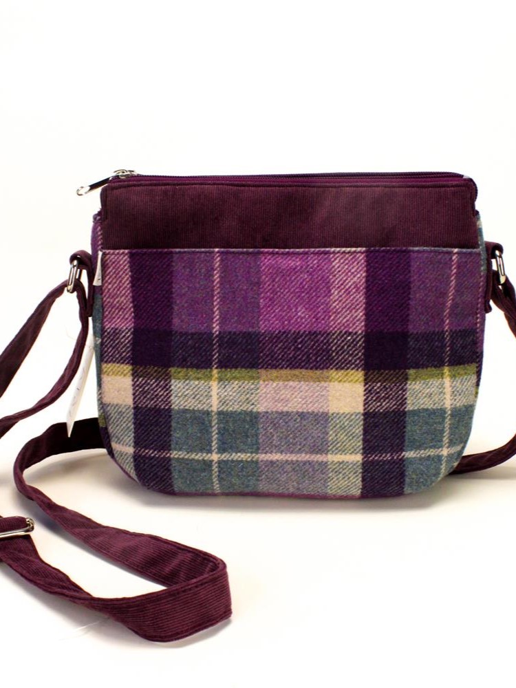 Borsetta media in tessuto tartan
