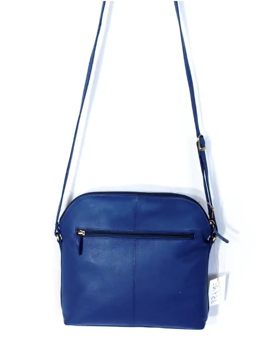 Borsa blu tracolla in nappa Bowbazar retro