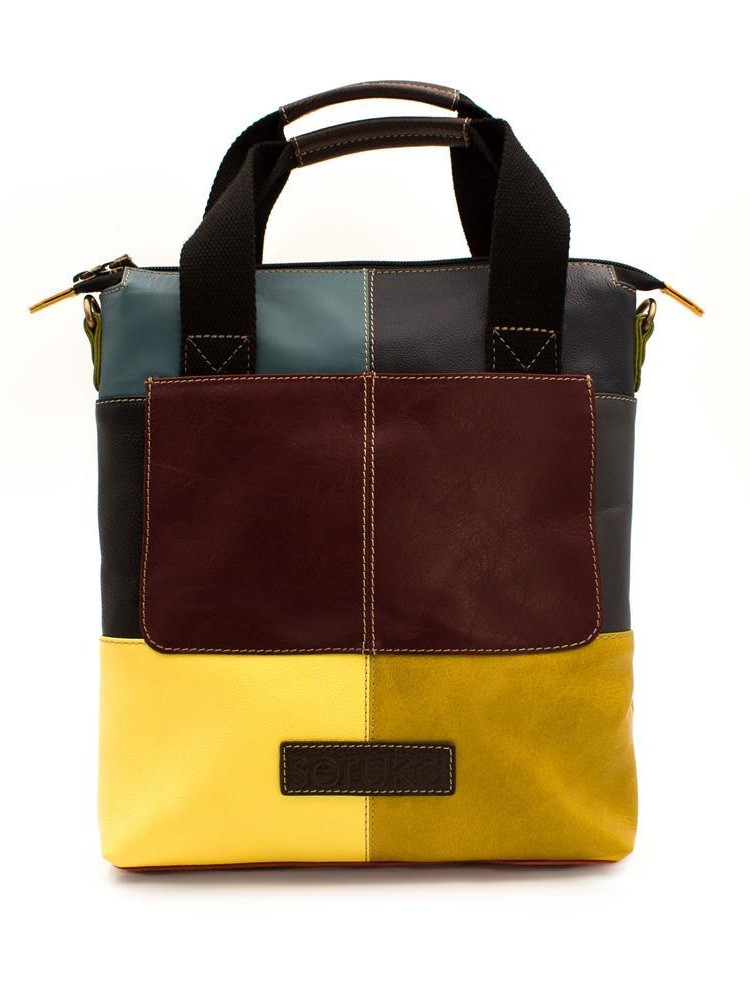 Borsa Soruka da lavoro in pelle riciclata multicolore Carina