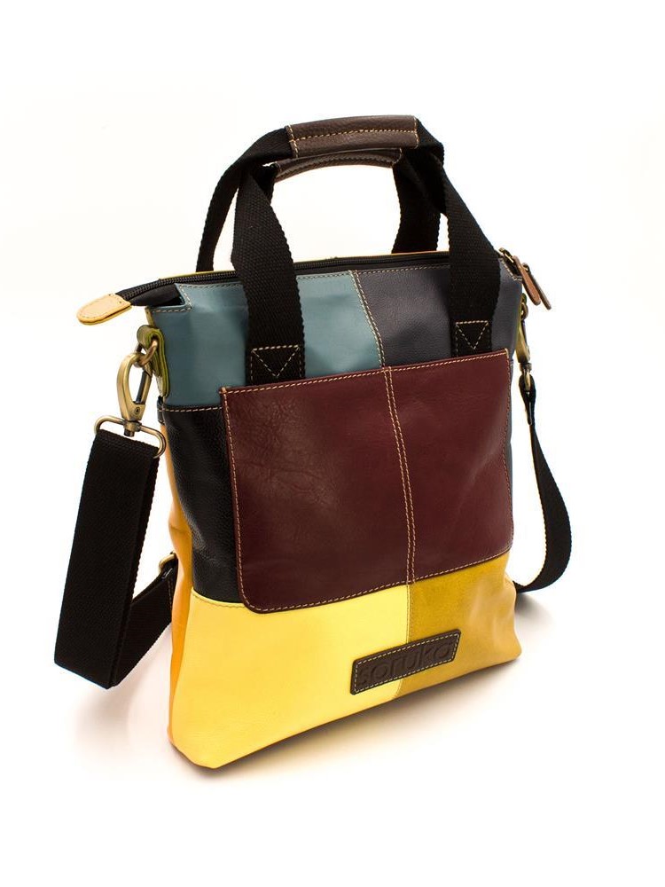 Borsa Soruka da lavoro in pelle riciclata multicolore Carina
