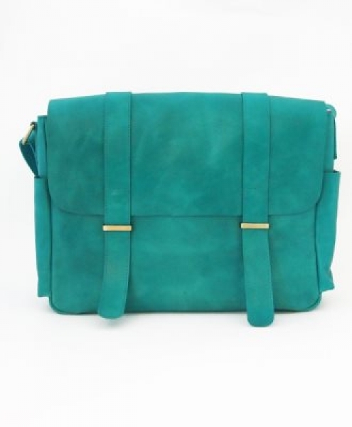 Borsa grande da lavoro in pelle nappa Alipore Verde acqua