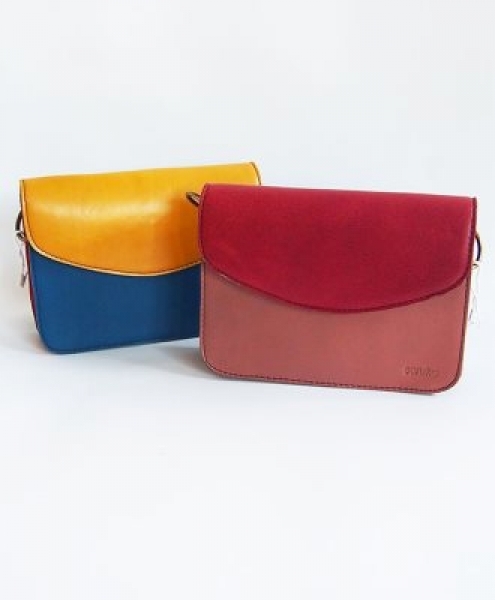 Borsa in pelle riciclata, colorata semplice SORUKA - Clutch plain