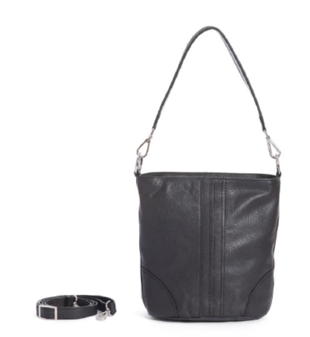 Borsa media a spalla e tracolla in pelle Pavana Nera On Earth