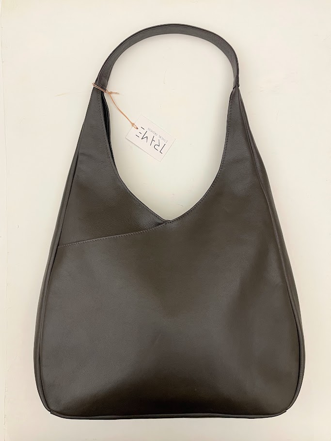 Borsa donna marrone a spalla, manico unico Khidirpur