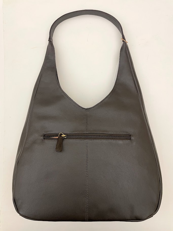 Borsa donna marrone a spalla, manico unico Khidirpur