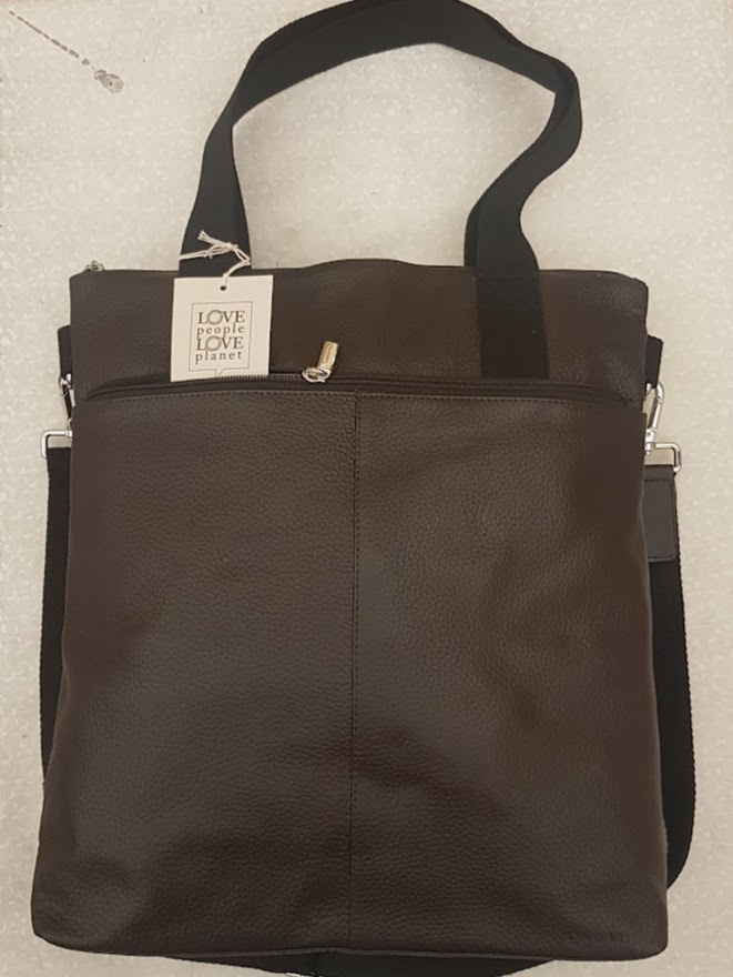Borsa da lavoro in pelle Ficus color Cioccolato OnEarth