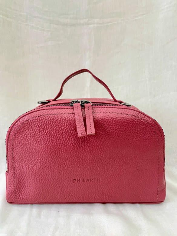 Borsa in pelle bauletto rosa susina