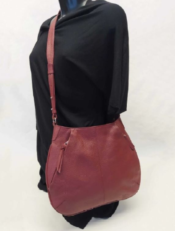 Borsa media in pelle Gelsomino color Rosso Vino OnEarth