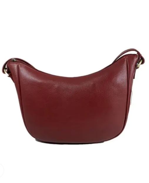 Borsa mezzaluna in morbida nappa Jadavpur rabarbaro