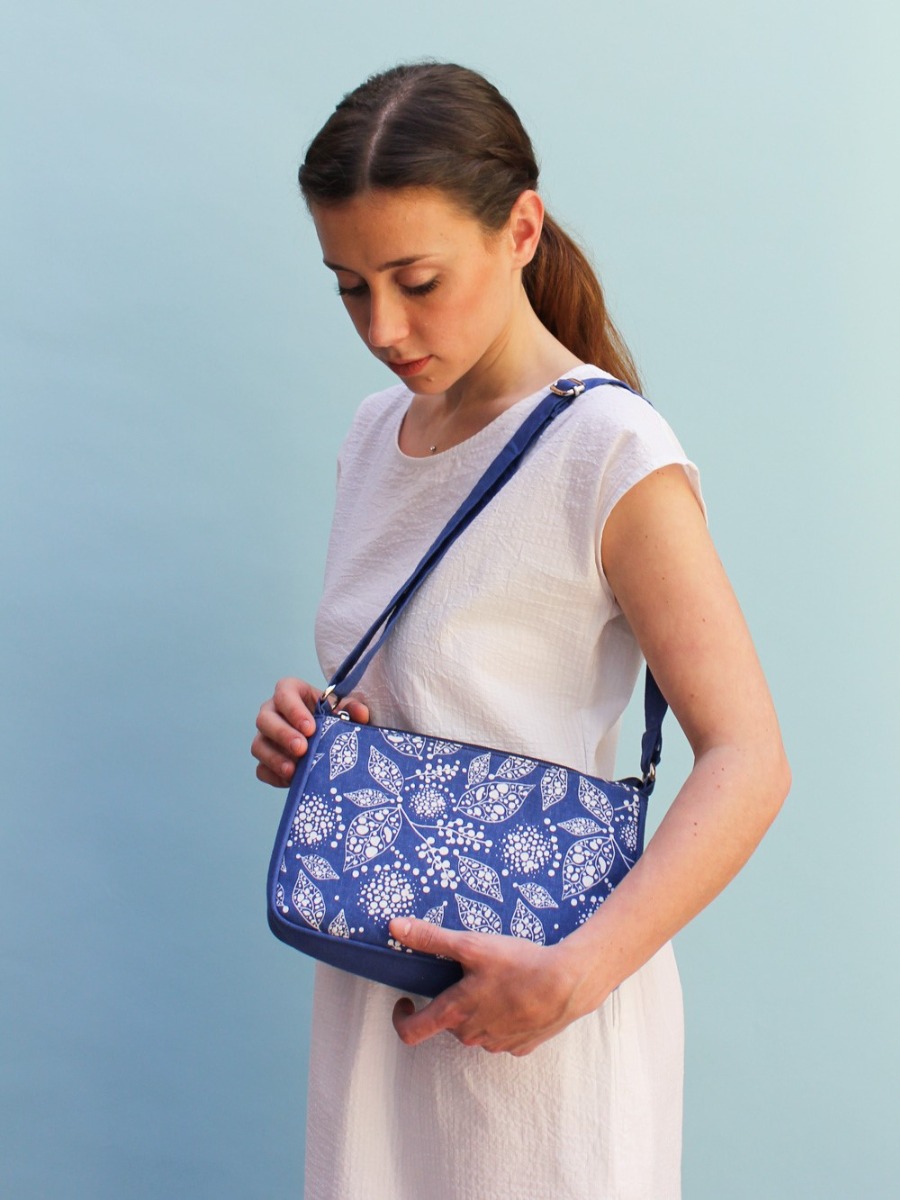 Borsa in tessuto Alba Florea Blu, Trame