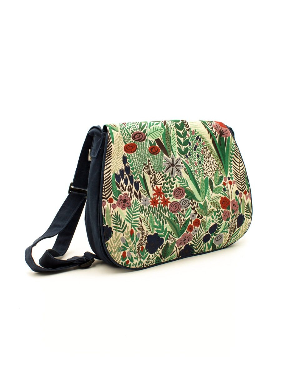 Borsa in tessuto Messenger Grande, Broccato