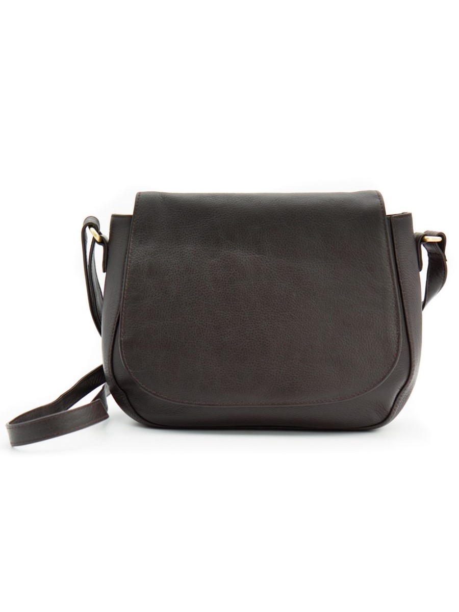 Borsa marrone tracolla in nappa Salkia