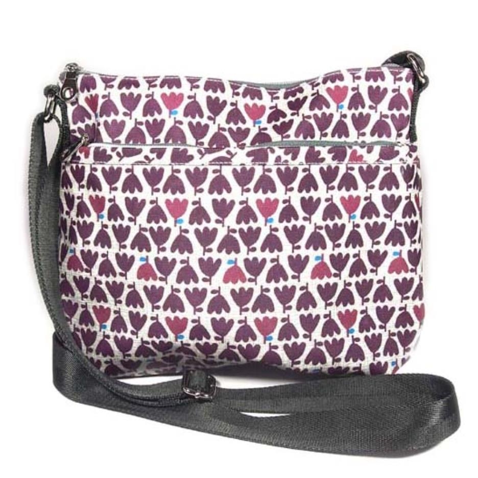 Borsa Messenger in tessuto impermeabile Tulipattern
