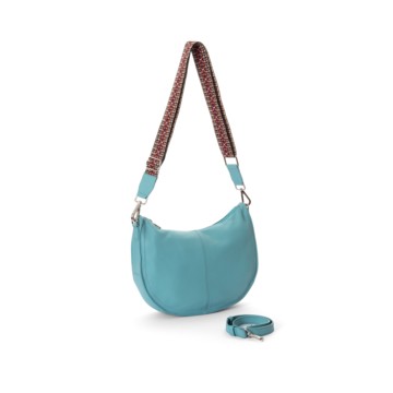 Borsa mezzaluna in pelle Zagara Acqua