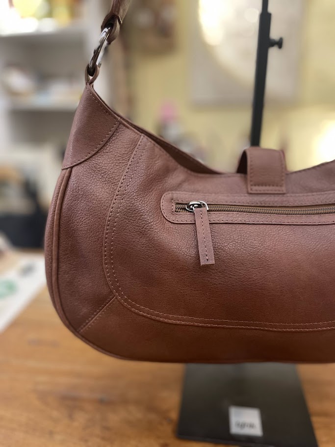 Borsa mezzaluna in pelle Marrone SAINT LO