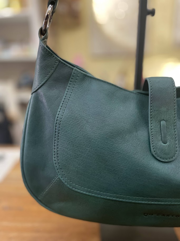 Borsa mezzaluna in pelle Verde SAINT LO
