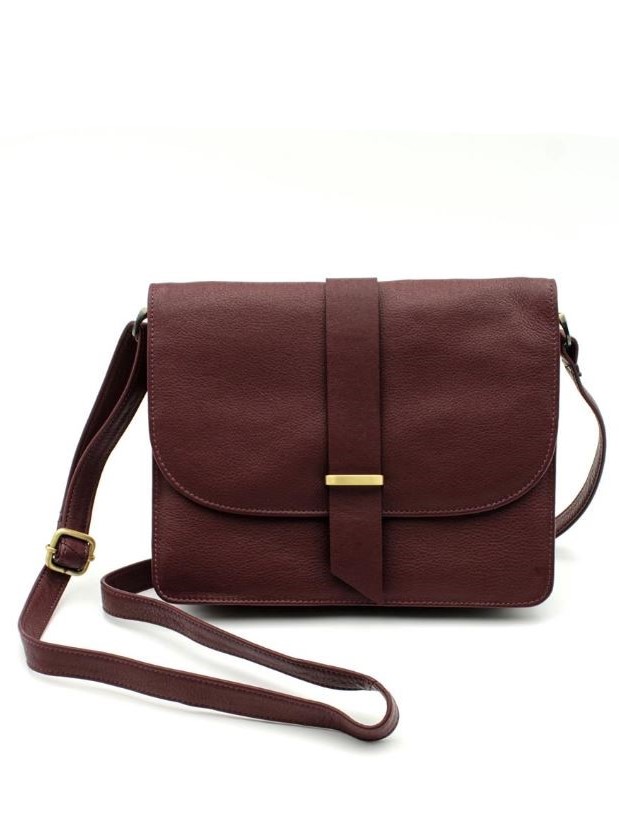 Borsa Rosso granata tracolla in nappa Parijat 
