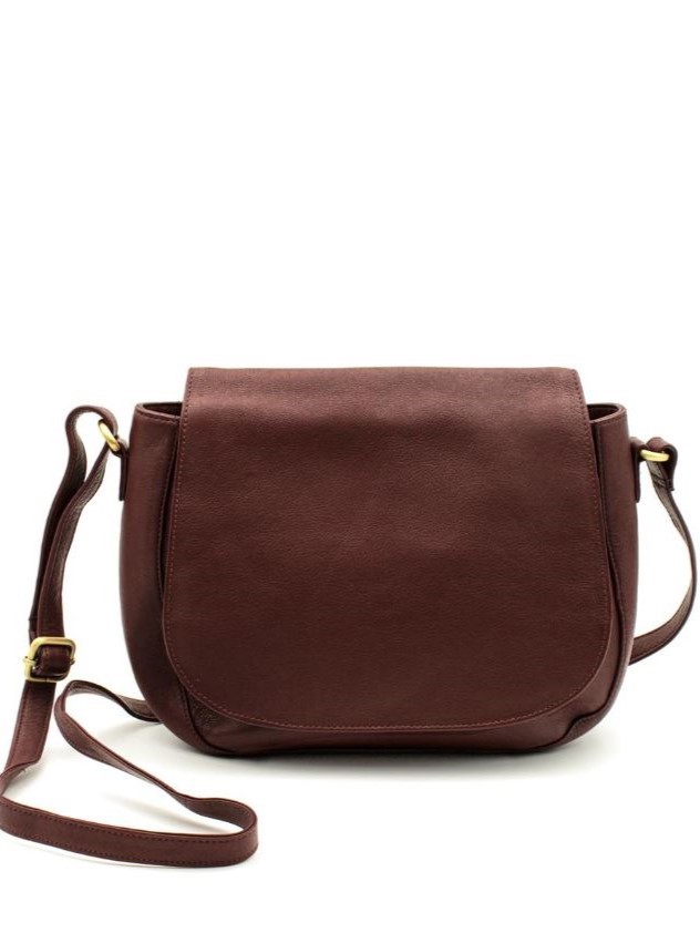 Borsa rosso granata tracolla in nappa Salkia