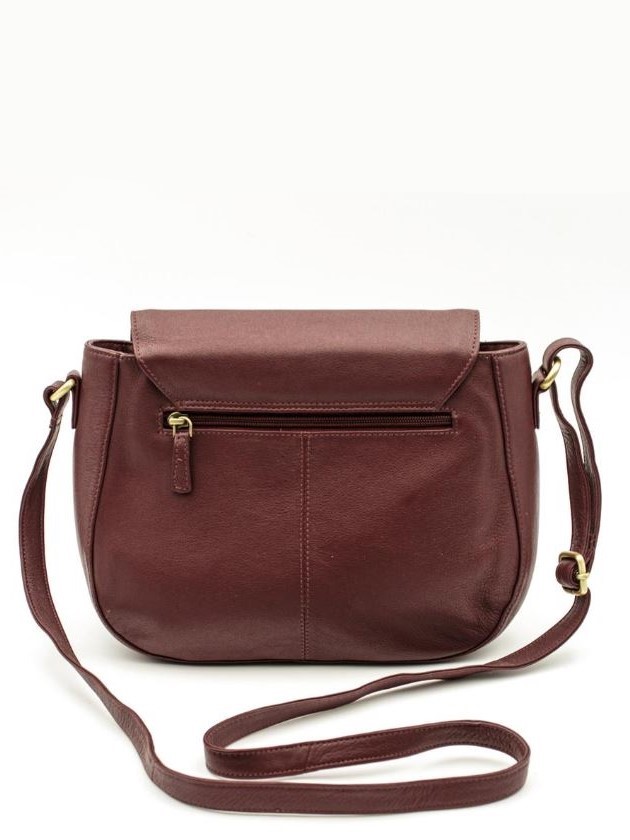 Borsa rosso granata tracolla in nappa Salkia