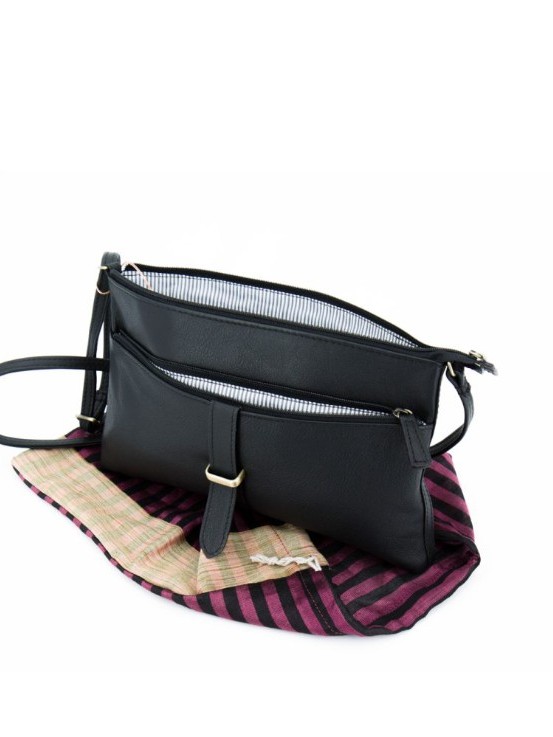 Borsa tracolla rettangolare piccola nero Sealdah