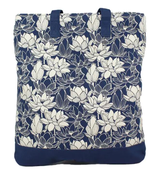 Borsa shopping double in cotone Water Lily
