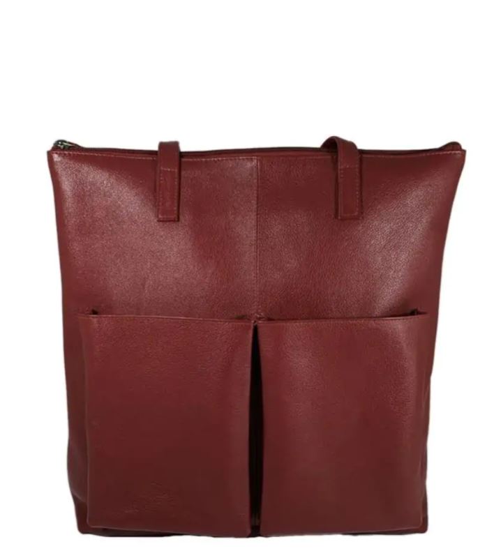 Borsa shopping in nappa rabarbaro