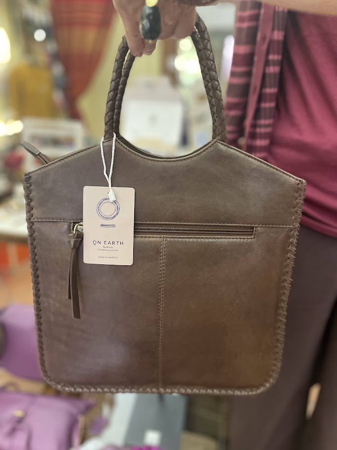 Borsa shopping in pelle marrone Wick