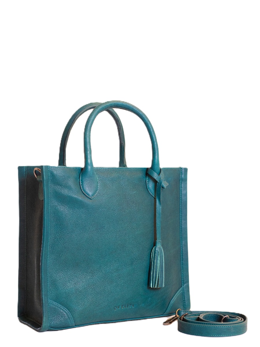 Borsa shopping in pelle verde Digion