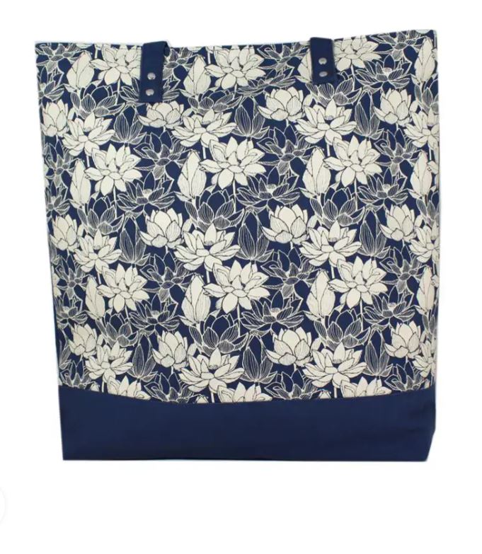 Borsa shopping grande in cotone Water Lily