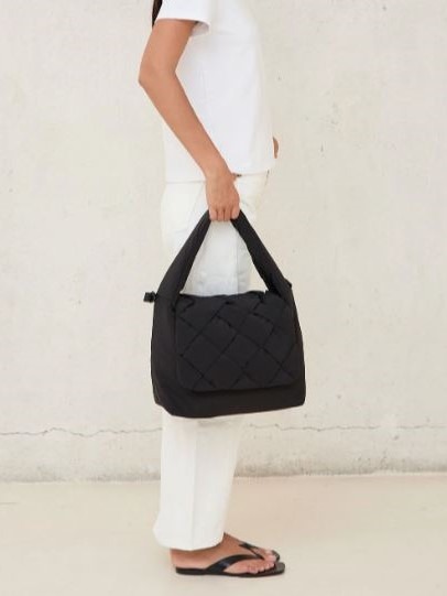 Borsa soffice grande ANI Black braided Lefrik