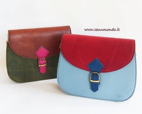 Borsa in pelle riciclata e colorata SORUKA - Carry big plain