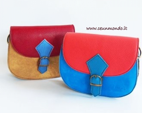 Borsa in pelle riciclata e colorata SORUKA - Carry plain