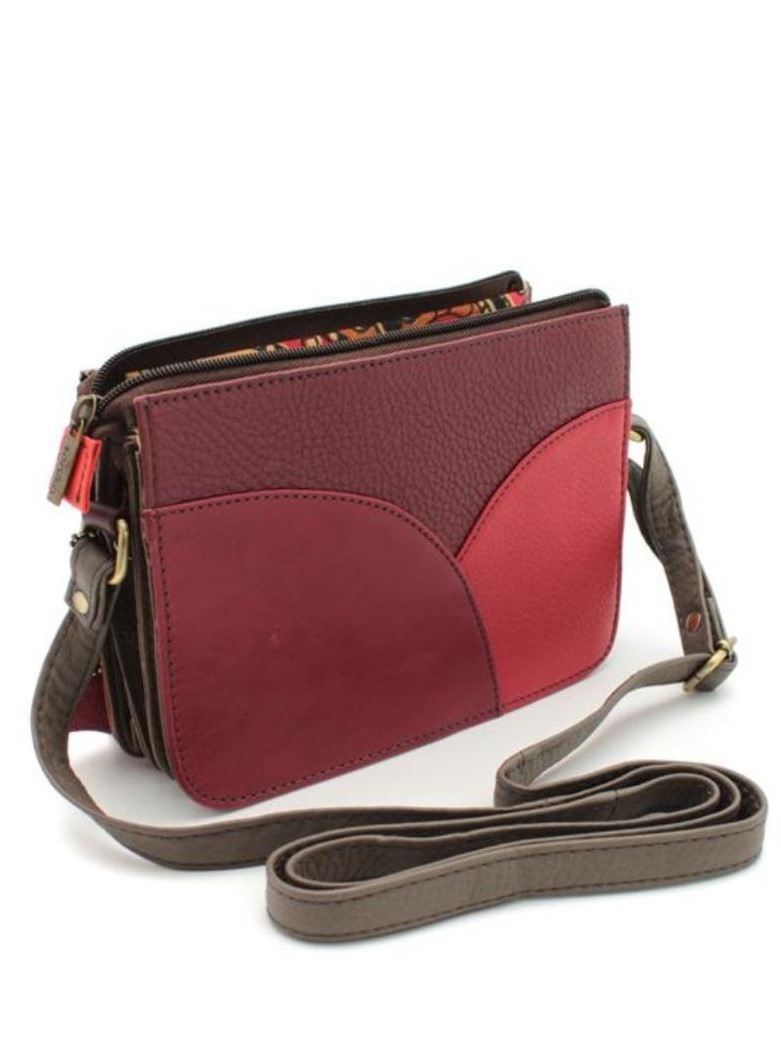 Borsa Soruka in pelle COLORI CALDI con zip Meredith