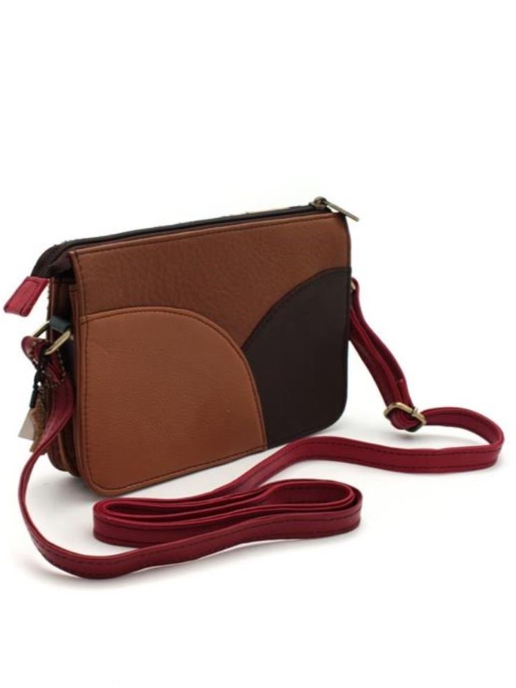 Borsa Soruka in pelle MARRONE VERDE con zip Meredith