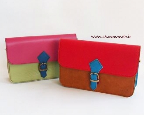 Borsa in pelle riciclata e colorata SORUKA - Shoulder plain