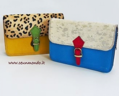 Borsa in pelle riciclata e colorata SORUKA - Shoulder basic