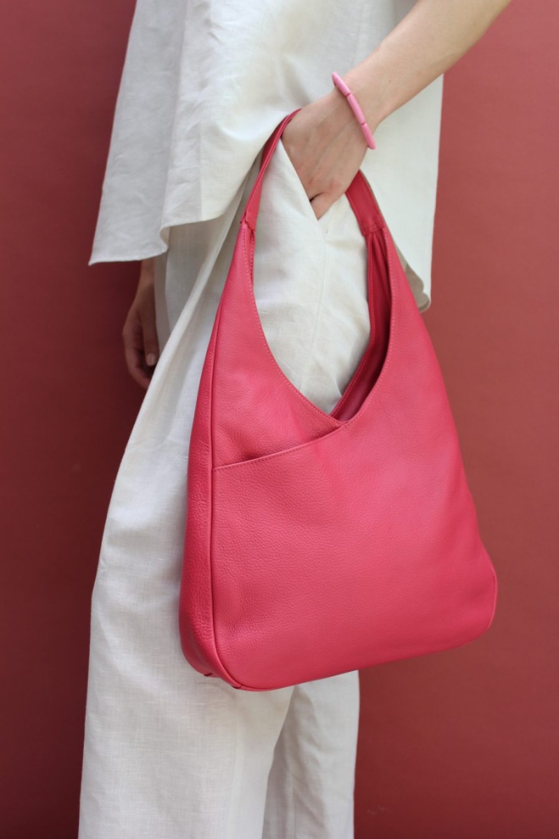 Borsa spalla manico unico Rosso fragola Khidirpur