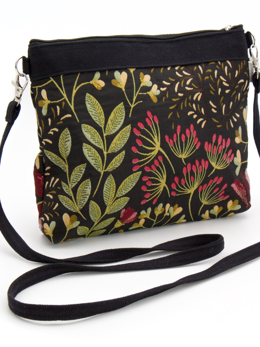 Borsa a tracolla Sweety in tessuto broccato Fiori Inverno