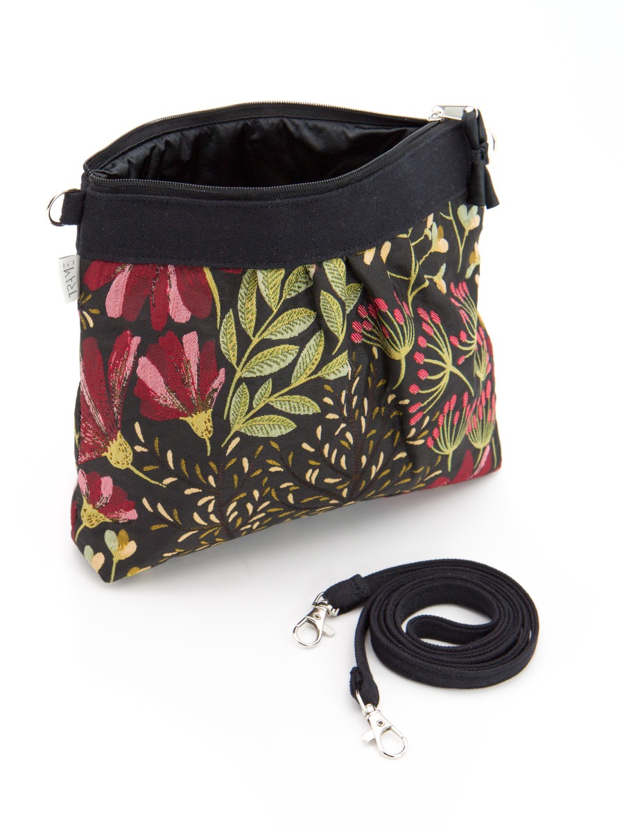 Borsa a tracolla Sweety in tessuto broccato Fiori Inverno