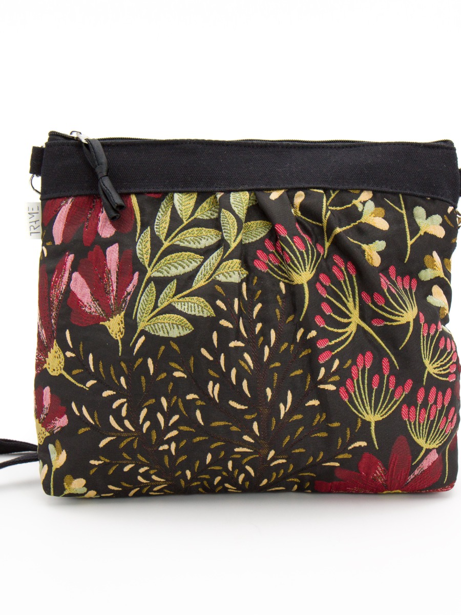 Borsa a tracolla Sweety in tessuto broccato Fiori Inverno