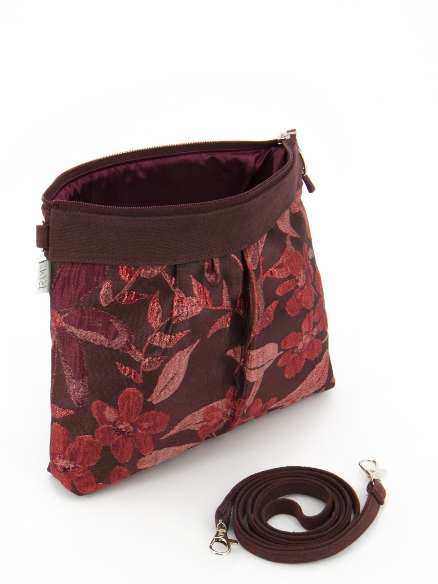 Borsa a tracolla Sweety in broccato rosso Colori della Terra
