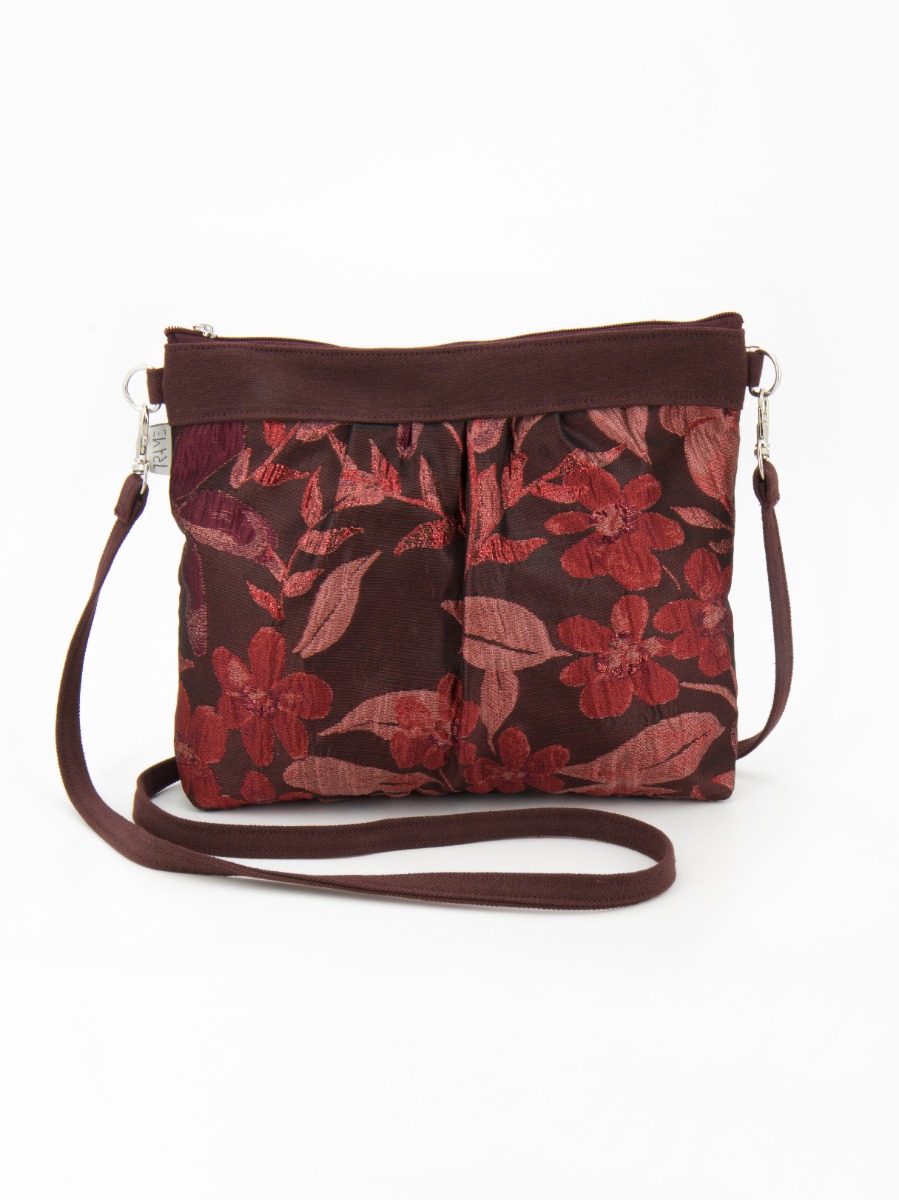 Borsa a tracolla Sweety in broccato rosso Colori della Terra