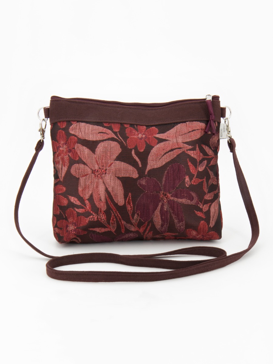 Borsa a tracolla Sweety in broccato rosso Colori della Terra
