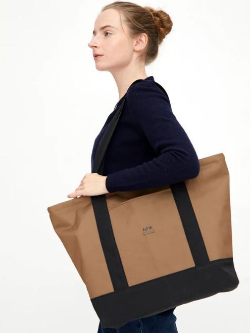 Borsa Strata TOTE BAG a spalla in tessuto eco friendly Caramel
