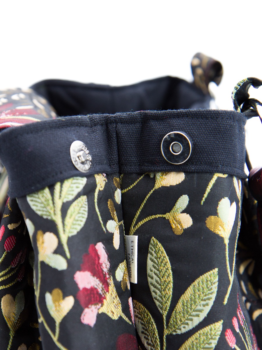 Borsa a spalla in tessuto broccato - TRAME - EQUO SOLIDALE