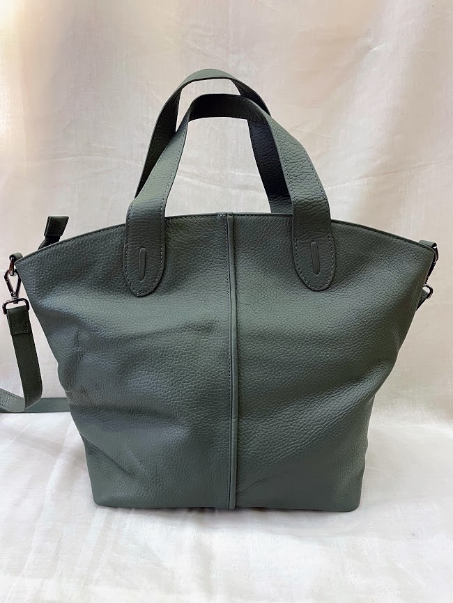 Borsa grande in pelle Zafferano Verde salvia