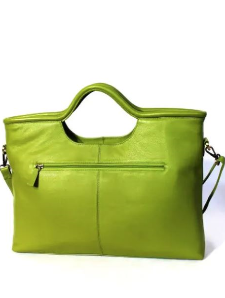 Borsa verde tracolla in pelle Cassia