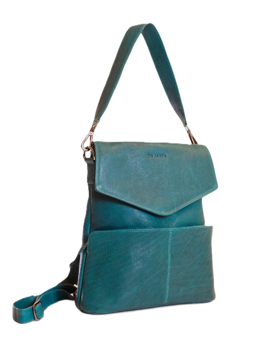 Borsa zaino in pelle Verde Avignon