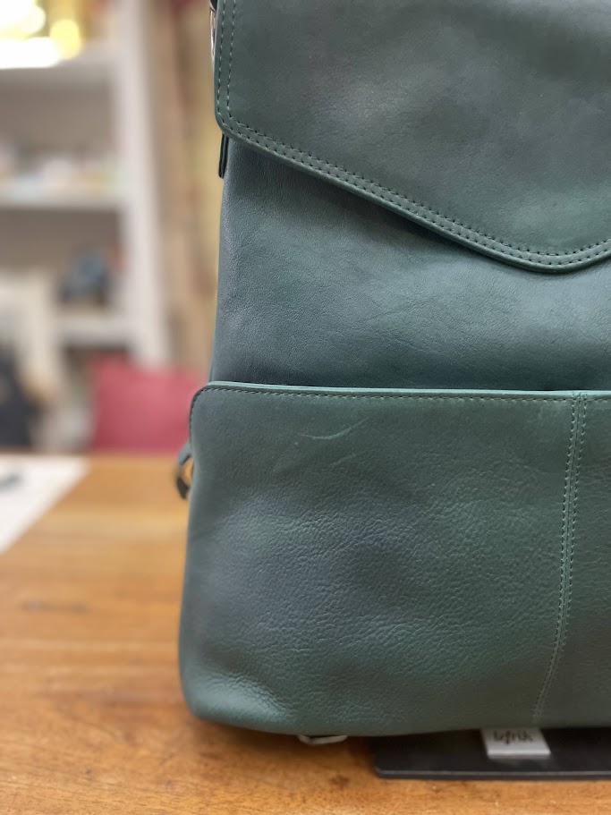 Borsa zaino in pelle Verde Avignon
